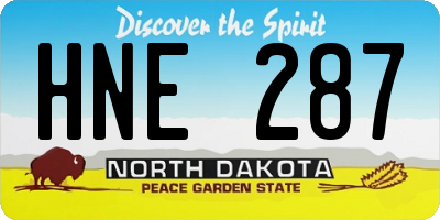 ND license plate HNE287