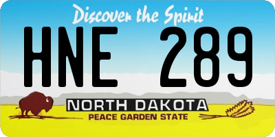 ND license plate HNE289