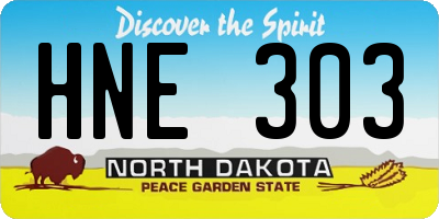 ND license plate HNE303