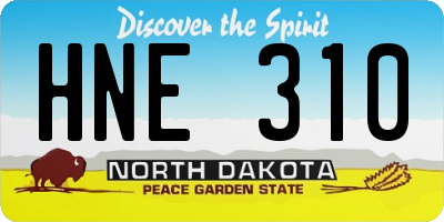 ND license plate HNE310