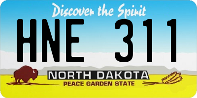 ND license plate HNE311