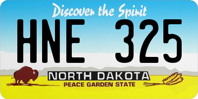 ND license plate HNE325