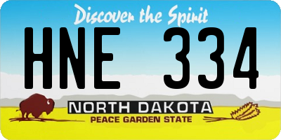 ND license plate HNE334