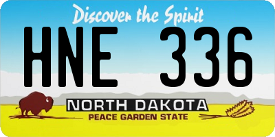 ND license plate HNE336