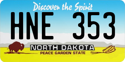 ND license plate HNE353