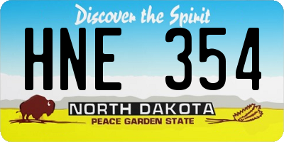 ND license plate HNE354