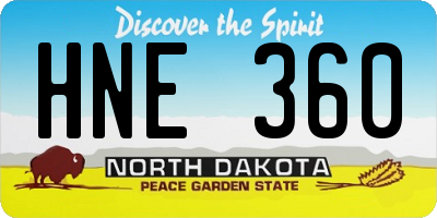 ND license plate HNE360