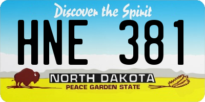 ND license plate HNE381