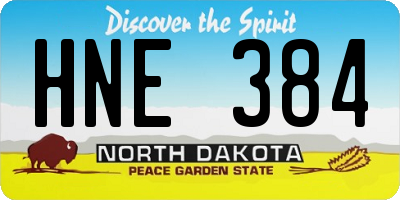 ND license plate HNE384