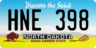 ND license plate HNE398