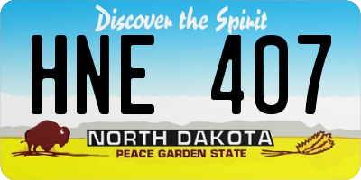 ND license plate HNE407