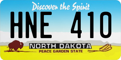 ND license plate HNE410