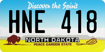 ND license plate HNE418