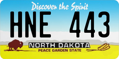 ND license plate HNE443