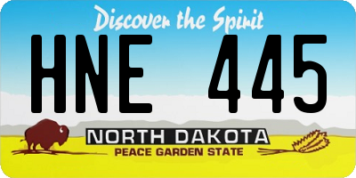 ND license plate HNE445