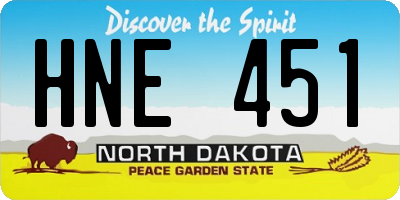 ND license plate HNE451