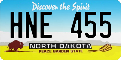 ND license plate HNE455
