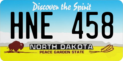 ND license plate HNE458