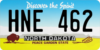 ND license plate HNE462