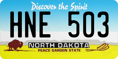 ND license plate HNE503