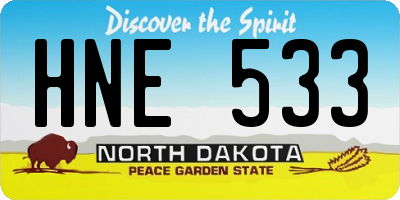 ND license plate HNE533