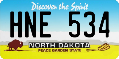 ND license plate HNE534
