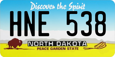 ND license plate HNE538