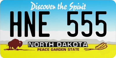 ND license plate HNE555