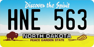 ND license plate HNE563