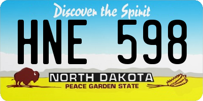 ND license plate HNE598