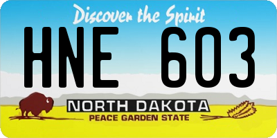 ND license plate HNE603