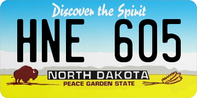 ND license plate HNE605