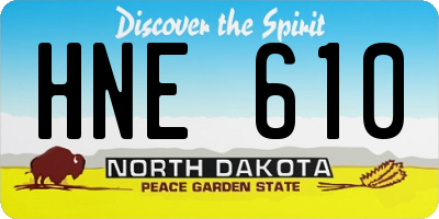 ND license plate HNE610