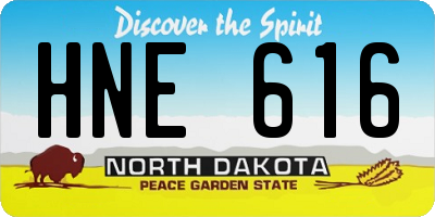ND license plate HNE616