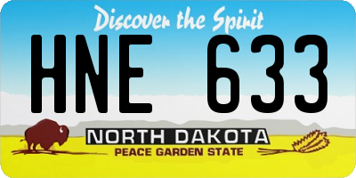 ND license plate HNE633