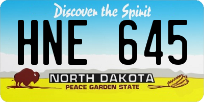 ND license plate HNE645