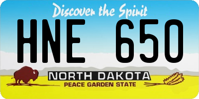 ND license plate HNE650