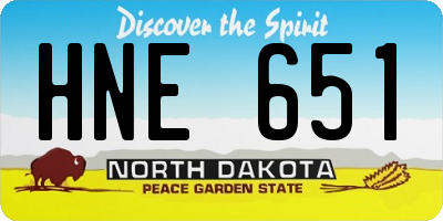 ND license plate HNE651