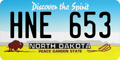 ND license plate HNE653