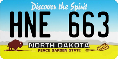 ND license plate HNE663