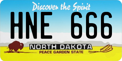 ND license plate HNE666