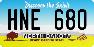 ND license plate HNE680