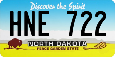 ND license plate HNE722