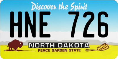 ND license plate HNE726