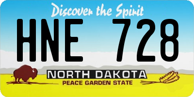 ND license plate HNE728