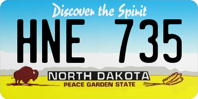 ND license plate HNE735