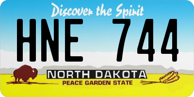 ND license plate HNE744