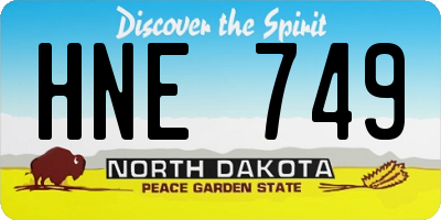 ND license plate HNE749