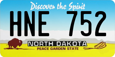 ND license plate HNE752