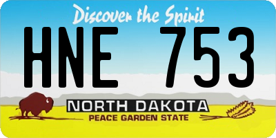 ND license plate HNE753